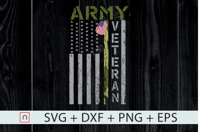 Army Veteran American Flag 4th of July