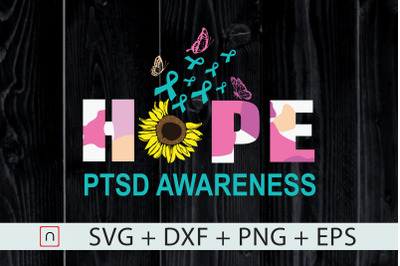 Support PTSD Awareness Hope Butterfly