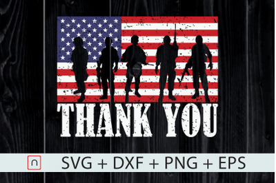 Thank You Veterans USA Flag Patriotic