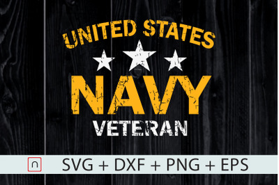 United States Navy Veteran Faded Grunge