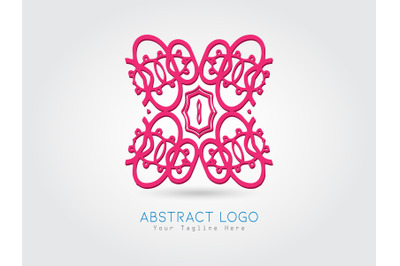 Logo Abstract Elegant Pink Color Design