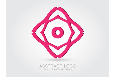 Logo Abstract Pink Flower Design