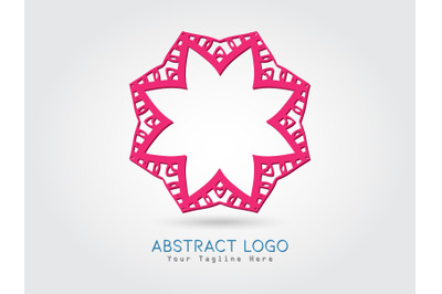 Logo Abstract Unique Flower Pink Color