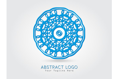 Logo Abstract Circle Blue Elegant Design