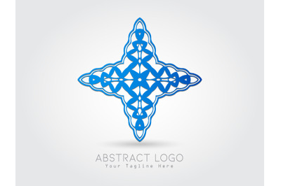 Logo Abstract Blue Color Unique Design