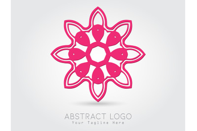 Logo Abstract Flower Pink Elegant Design