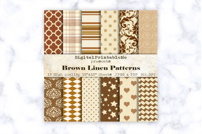 Brown Linen Digital Paper&2C; Shabby Pattern&2C; Scrapbook pack&2C; textured Ba