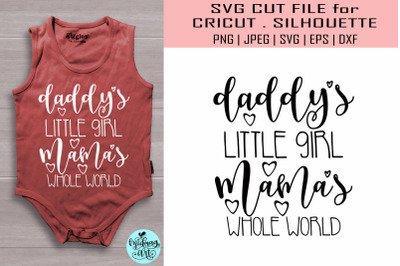 Daddy&#039;s little girl mama&#039;s whole world svg, baby girl svg