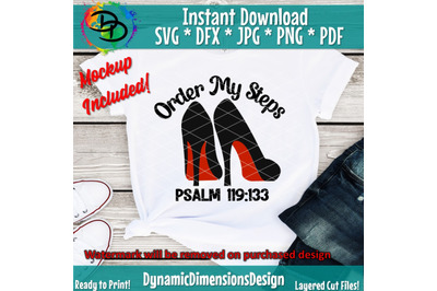 Order my Steps svg&2C; high heels&2C; Christ&2C; Christian svg&2C; Psalm 119&2C; inst