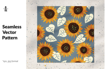 Sunflowers seamless pattern