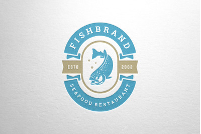 Fish Restaurant Logo Design Template