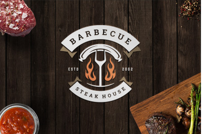 Barbecue Grill Logo Template