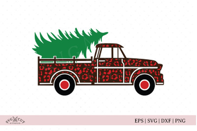 Cheetah Christmas Vintage Truck SVG files