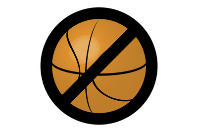 Symbol ban ball for basketball game