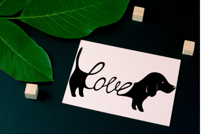 Dachshund Love: vector design to print + SVG