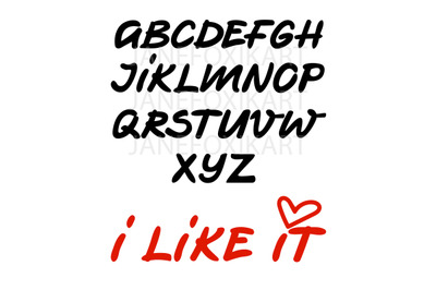 Set of lettering stickers + english alphabet in EPS and SVG