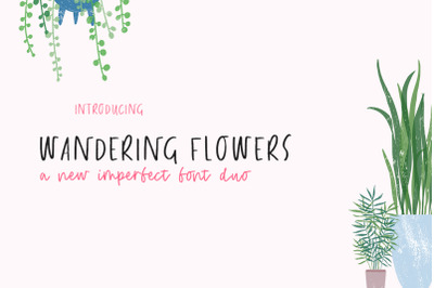 Wandering Flowers Font Duo (Font Duo, Instagram Fonts, Handwriting Fon