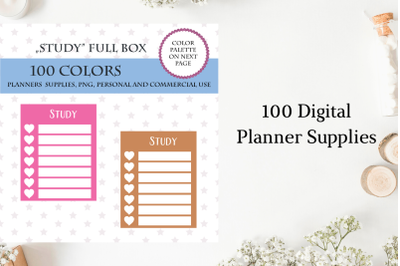 100 Full Box Weekly Study Tracker&2C; Learning Full Box Weekly Planner