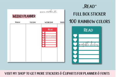 Weekly Reading Tracker&2C; Full Box Sticker&2C; Book Stickers&2C; Bookish Planner