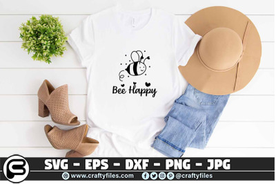 Bee Happy cute Bee insect SVG cut file, Bee SVG, Happy SVG