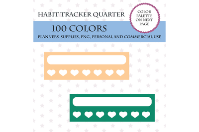 Quarter Box Daily Habit Tracker Sidebar&2C; Weekly habit tracker