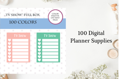 Blank TV Show Planner Box&2C; Full Box Sticker Planner&2C; TV Series