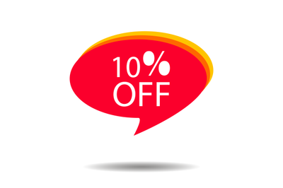 Discount badge label 10 percent off