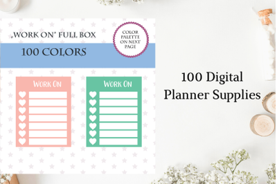 Full Box Weekly Hearts Printable Planner Stickers&2C; Homework Stickers