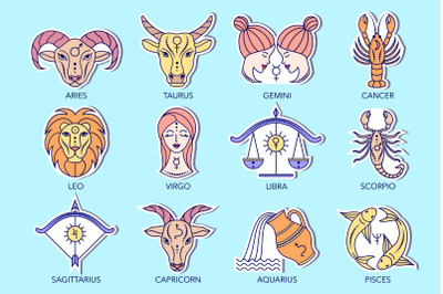 Zodiac signs stickers