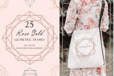 Rose Gold Polygonal Frames and Shapes
