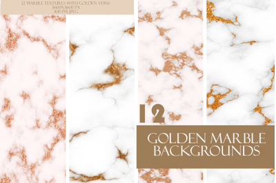 Pretty Marble White &amp; Gold Texture Set