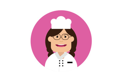 Icon Character Chef Female Smile Kitchen