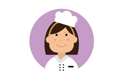 Icon Character Chef Female Cooking Food