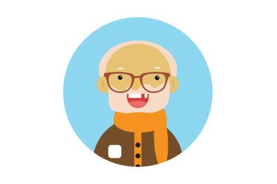 Icon Character Grandfather with Glasses