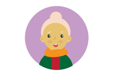 Icon Character Grandmother with Scarf