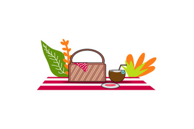 Summer Flat Illustration with Picnic Vibes