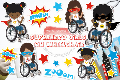 Superhero Girls on Wheelchair