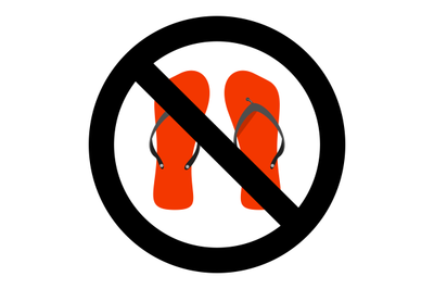 Ban flip flops sign