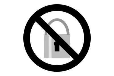 No lock symbol