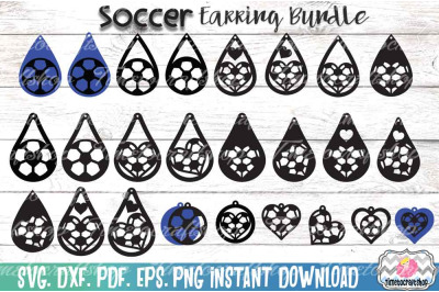 Sport Soccer Earring Template Bundle, Faux leather Earring