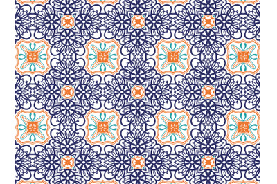 Pattern Abstract Navy Orange Blue Color