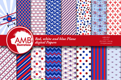 Red, White, Blue Plane Papers AMB-2600