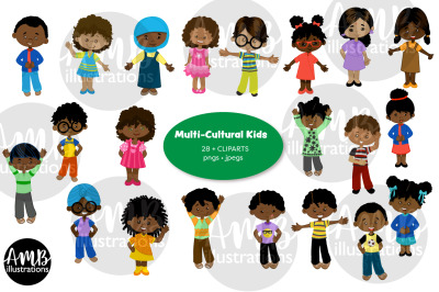 Multi Cultural Kids Clipart AMB-2601