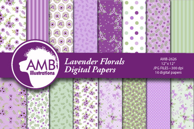 Lavender Florals Papers AMB-2626