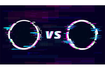 Versus glitch sign with VS letters. Battle, sport competition, match o