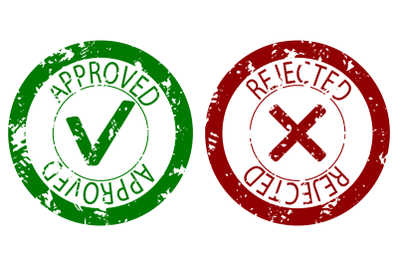 Approved and rejected stamp seal color