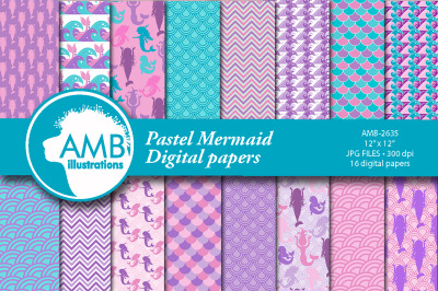 Pastel Mermaid Papers AMB-2635