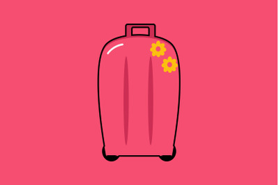 Summer Icon with Pink Suitcase