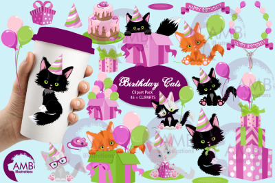 Birthday Cats Cliparts AMB-2670