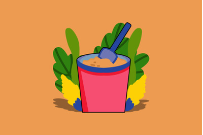 Summer Icon with sand bucket